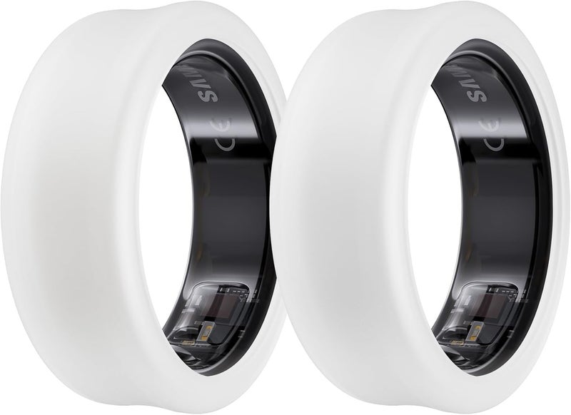 Dr.DJ [2Pack Ultra -Thin Silicone Cover for Samsung Galaxy Ring, Ring Protector for Oura Ring/RingConn/Ultrahuman Ring AIR Sizing Kit, Sizing M for Rings 11/12/13/14/15 (Transparent/Transparent) - Image 1